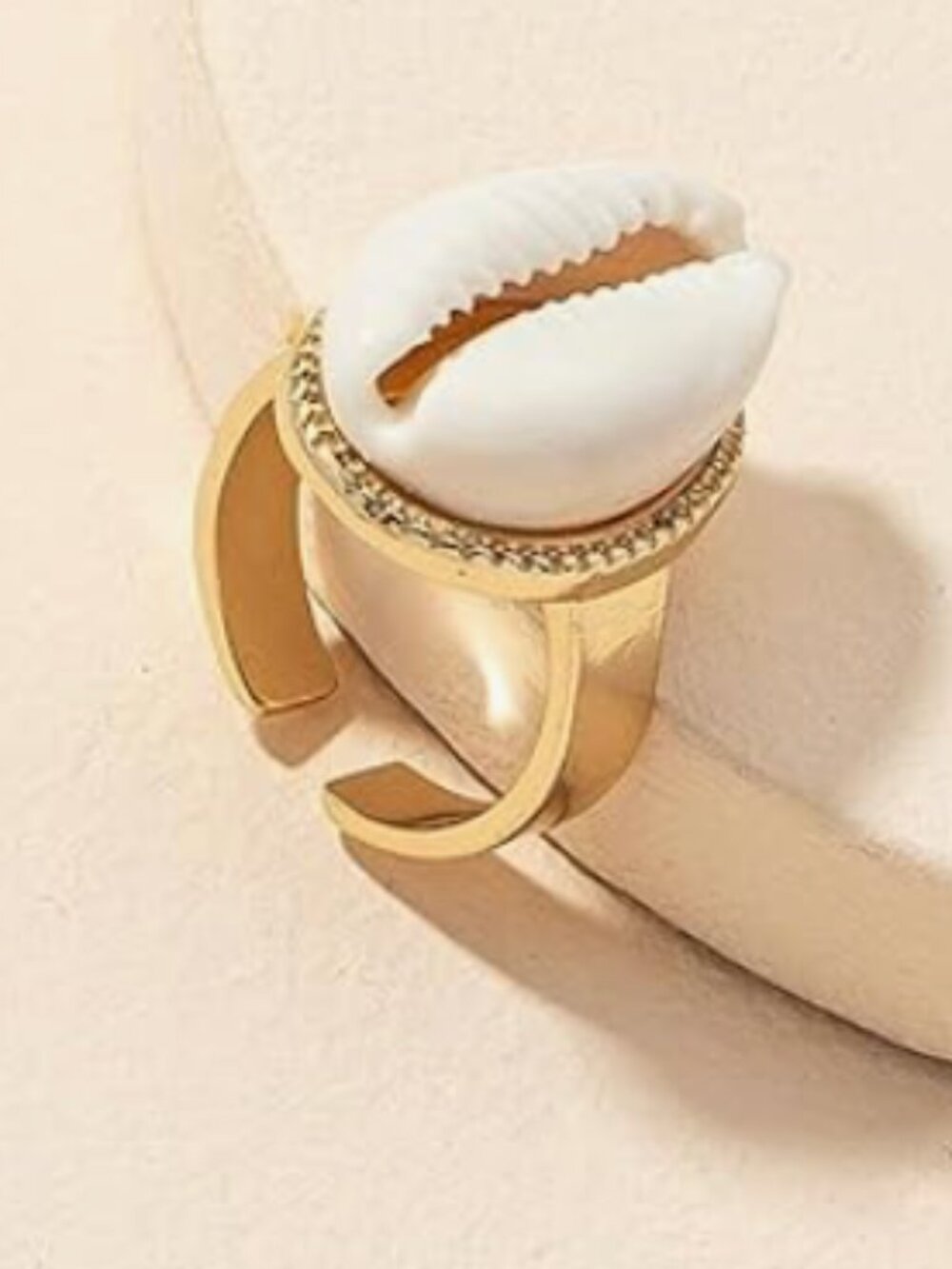 Boho Natural Shell Adjustable Ring